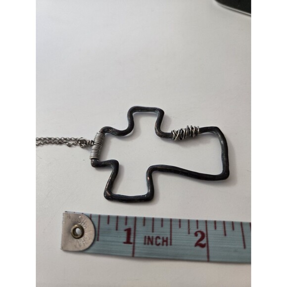 Metal Cross Pendant with Silver Tone Chain 19" with 3" extender - Picture 5 of 6